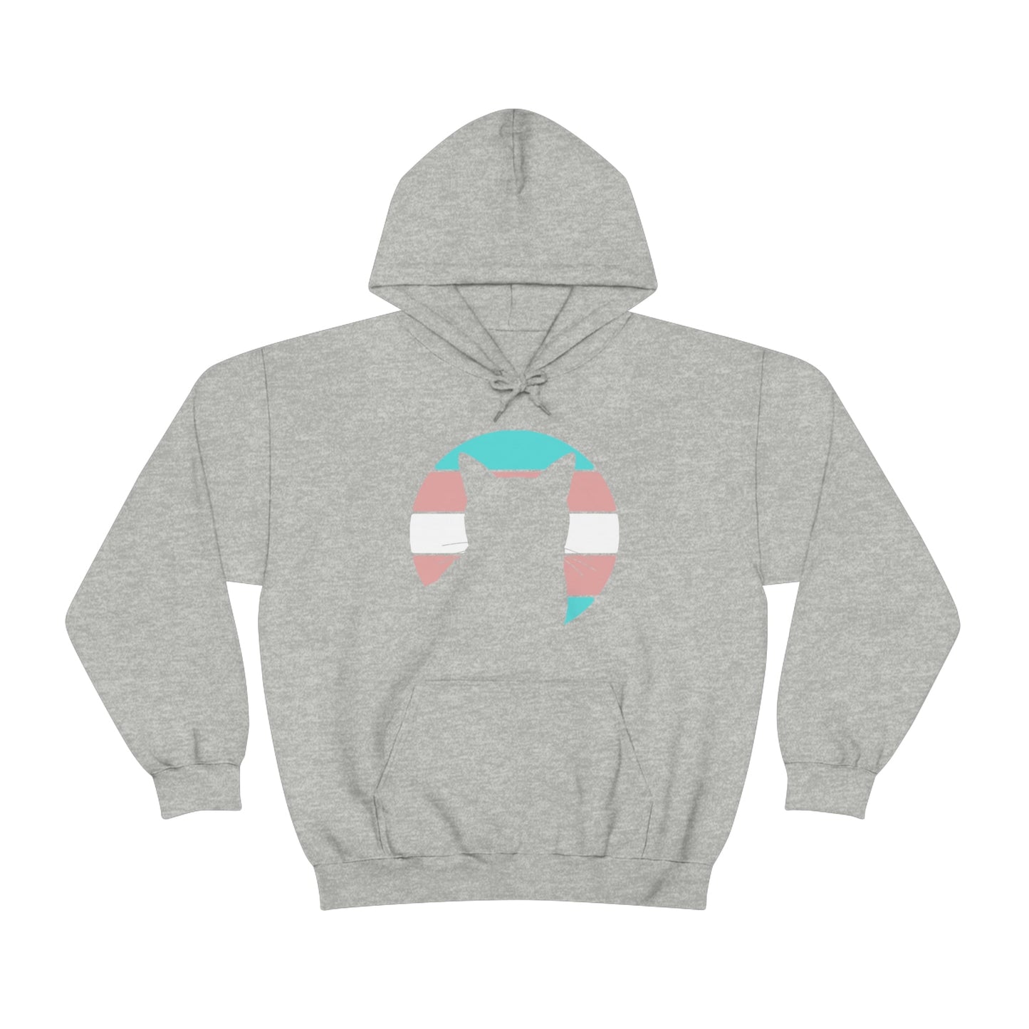 Trans Pride | Cat Silhouette | Hooded Sweatshirt - Detezi Designs-45444722257247633546