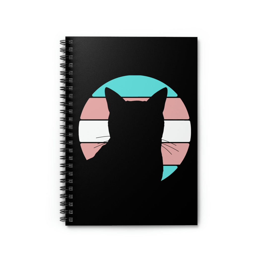 Trans Pride | Cat Silhouette | Notebook - Detezi Designs-32562858868185928425