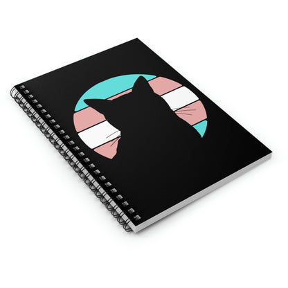 Trans Pride | Cat Silhouette | Notebook - Detezi Designs-32562858868185928425