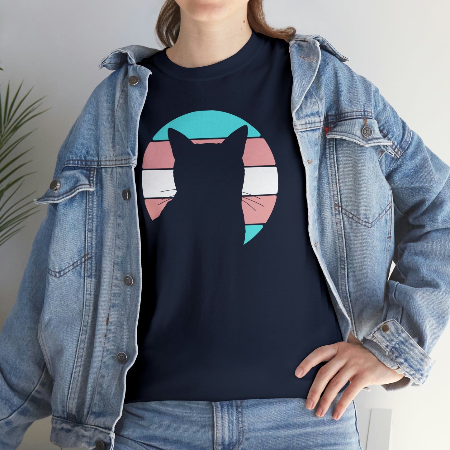 Trans Pride | Cat Silhouette | T-shirt - Detezi Designs-19782123961936943698