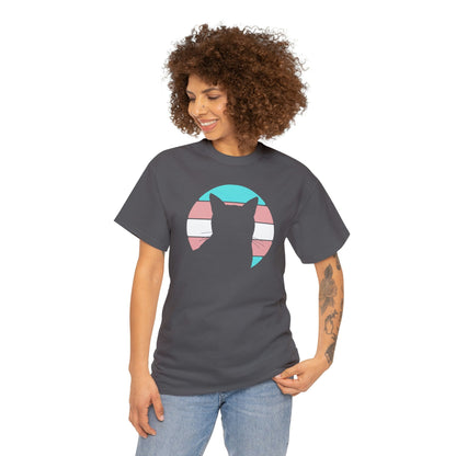 Trans Pride | Cat Silhouette | T-shirt - Detezi Designs-28540799384023009317