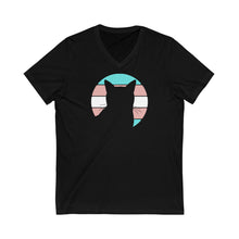 Load image into Gallery viewer, Trans Pride | Cat Silhouette | Unisex V-Neck Tee - Detezi Designs-31125412073495338711

