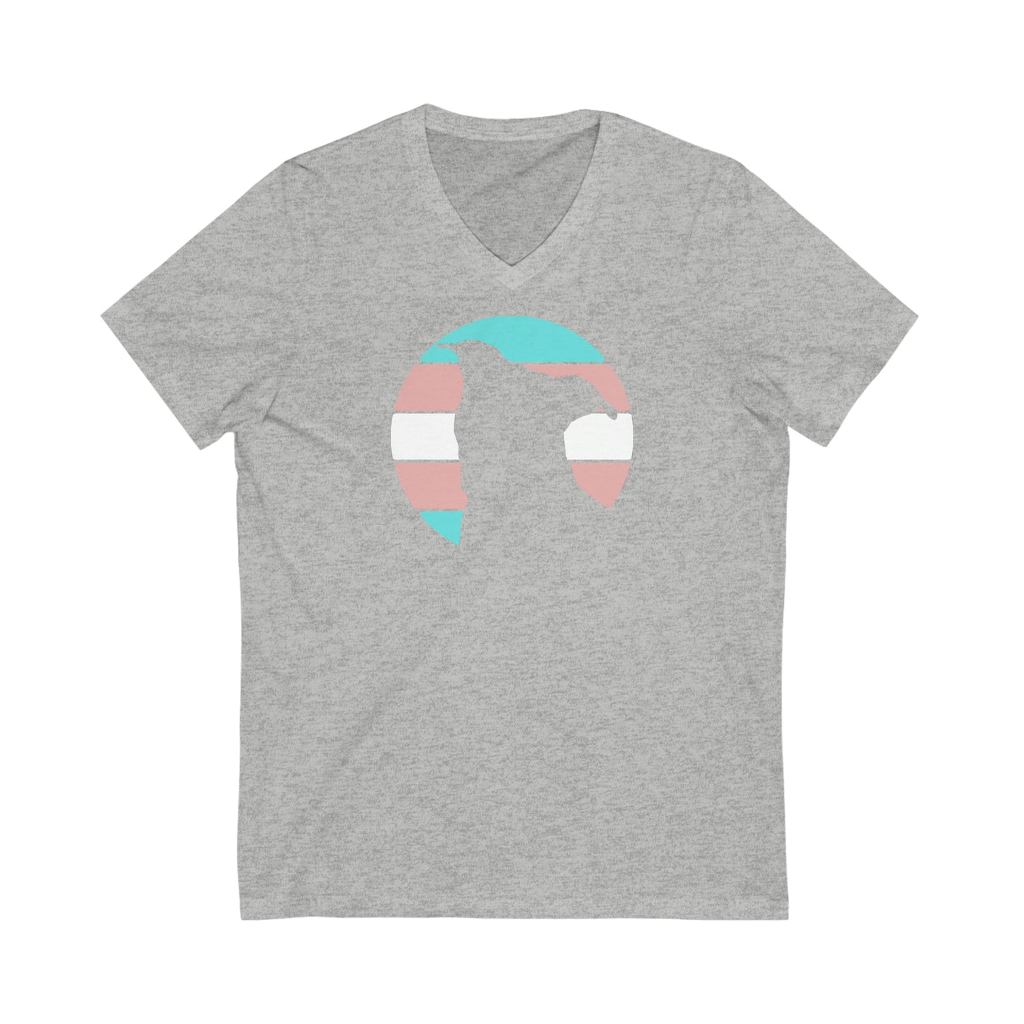 Trans Pride | Pit Bull Silhouette | Unisex V-Neck Tee - Detezi Designs-22286917542406258296