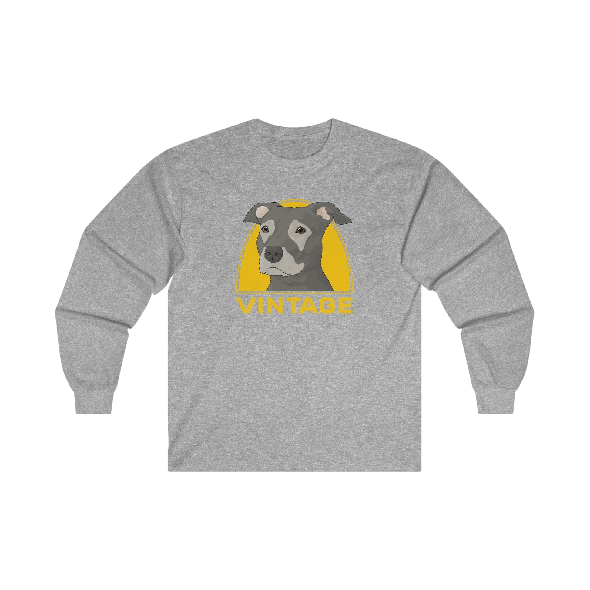 Vintage Dog | Long Sleeve Tee - Detezi Designs-32440607521031425008