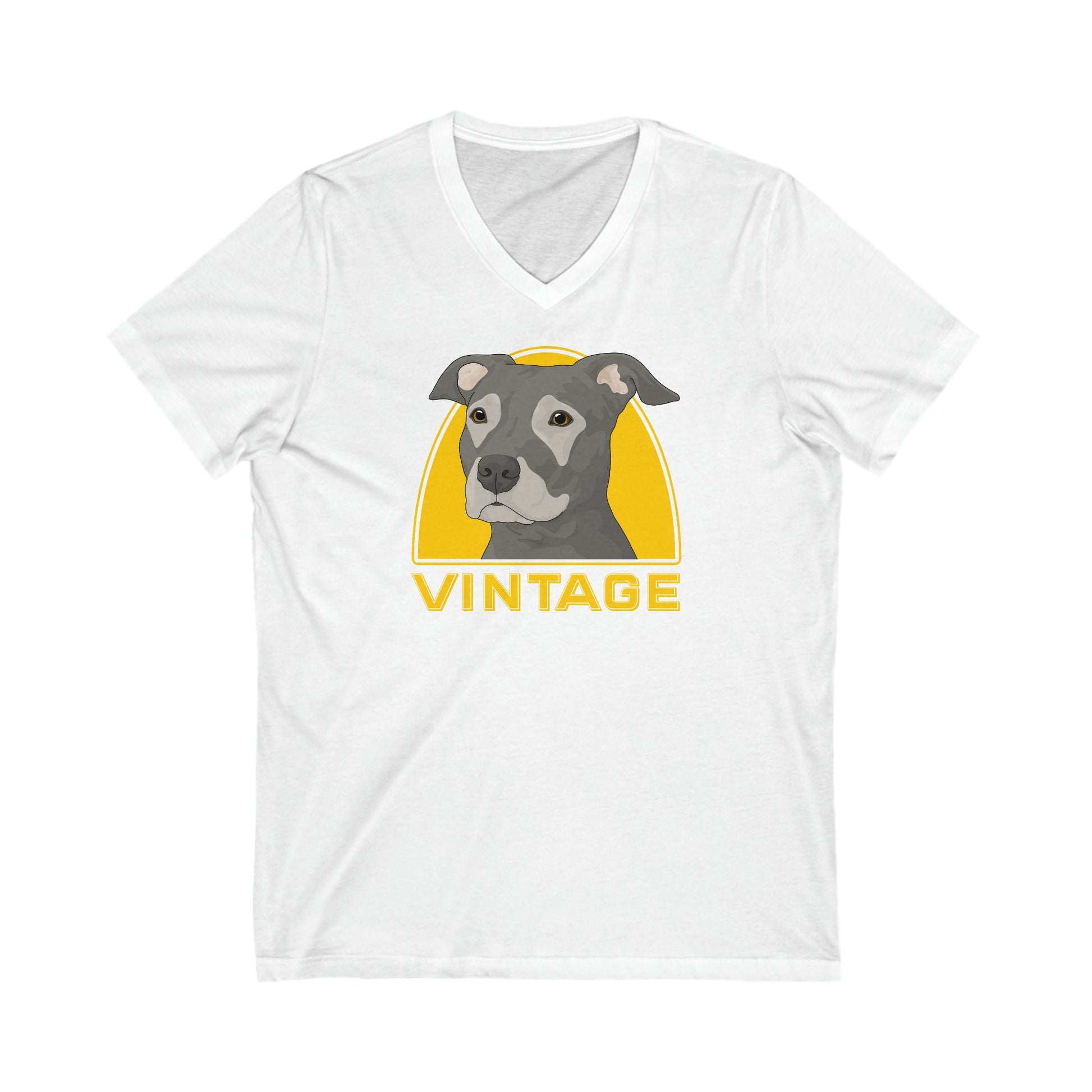 Vintage Dog | Unisex V-Neck Tee - Detezi Designs-27261555808481321810