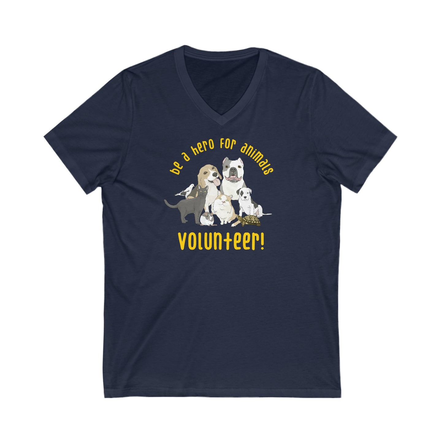 Volunteer! | Unisex V-Neck Tee - Detezi Designs-19033948765103465932