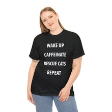 Load image into Gallery viewer, Wake Up, Caffeinate, Rescue Cats, Repeat | Text Tees - Detezi Designs-21482010822799216834
