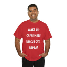 Load image into Gallery viewer, Wake Up, Caffeinate, Rescue Cats, Repeat | Text Tees - Detezi Designs-31030938338239073563
