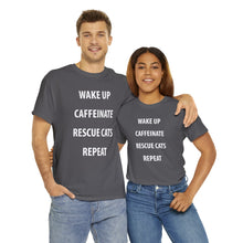 Load image into Gallery viewer, Wake Up, Caffeinate, Rescue Cats, Repeat | Text Tees - Detezi Designs-31300899782110179521
