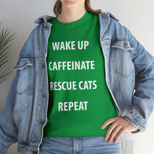 Load image into Gallery viewer, Wake Up, Caffeinate, Rescue Cats, Repeat | Text Tees - Detezi Designs-53612055197555009857
