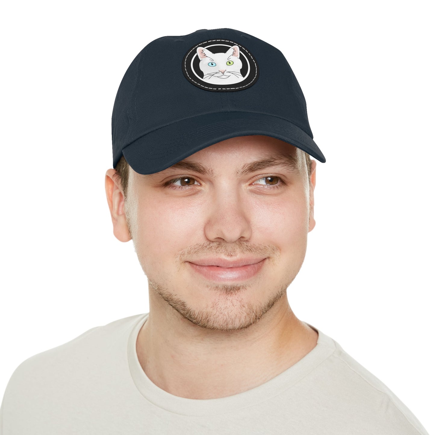 White DSH Cat Circle | Dad Hat - Detezi Designs-30456281905059036495