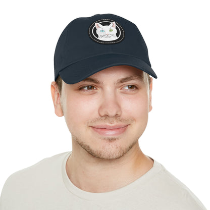 White DSH Cat Circle | Dad Hat - Detezi Designs-30456281905059036495