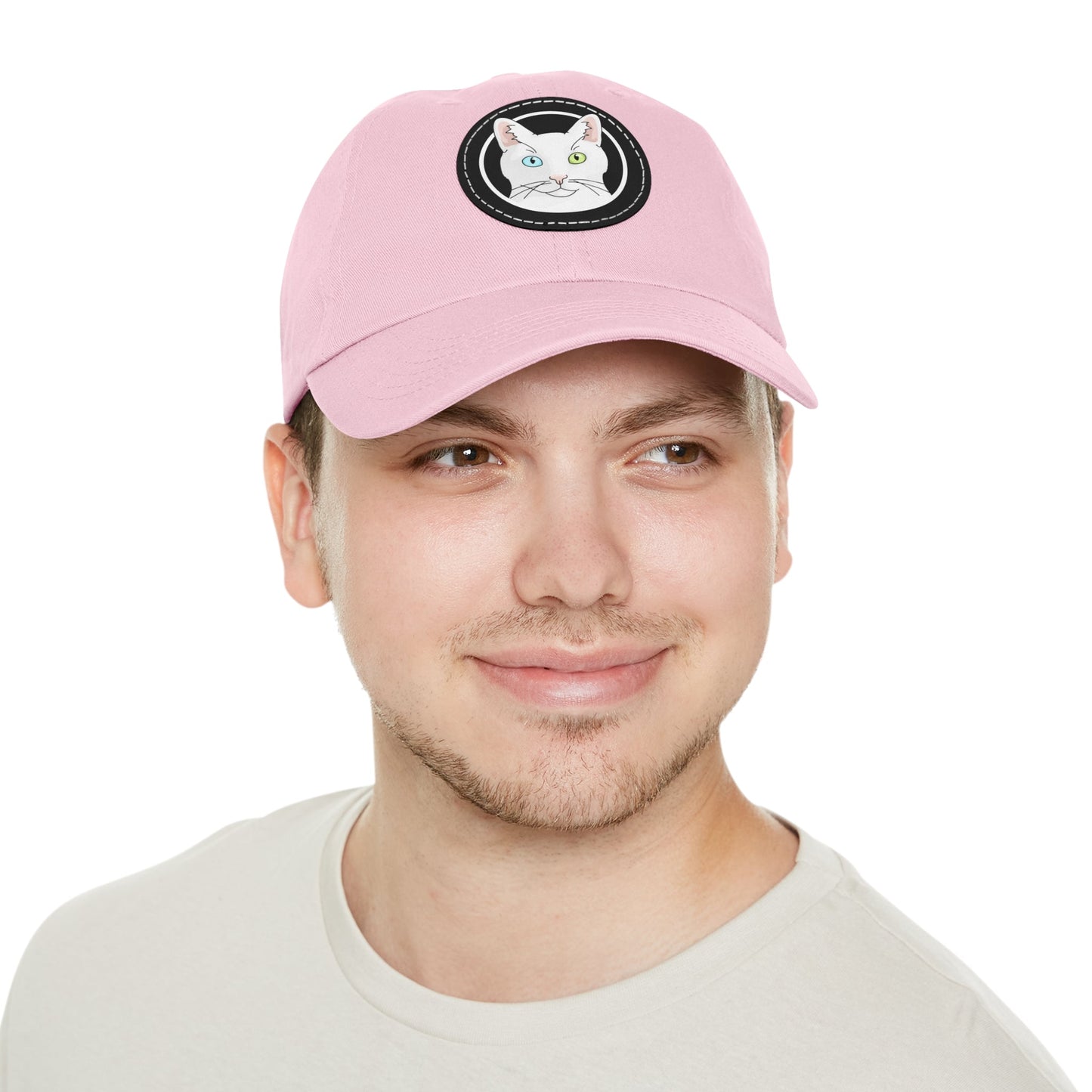 White DSH Cat Circle | Dad Hat - Detezi Designs-30456281905059036495