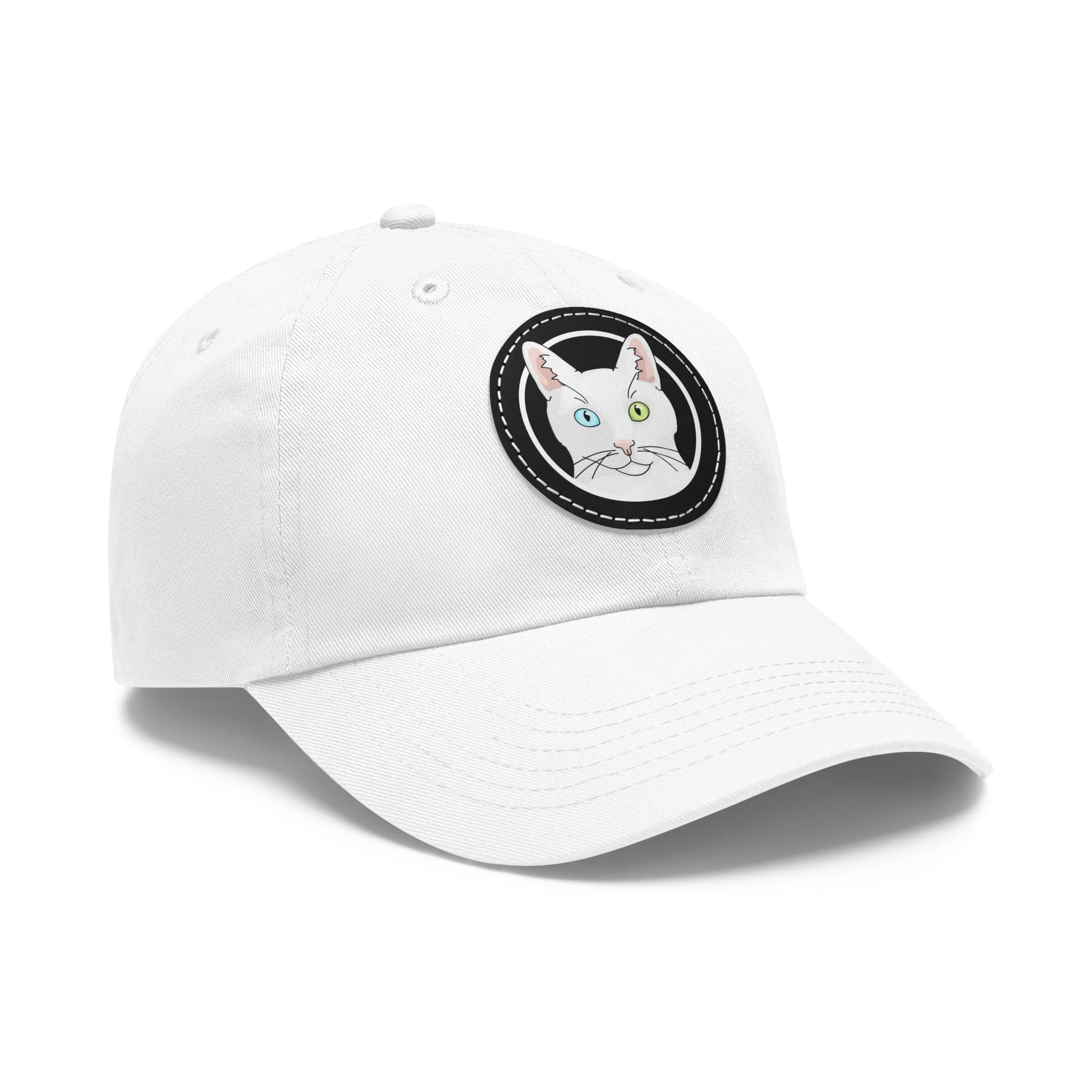 White DSH Cat Circle | Dad Hat - Detezi Designs-30456281905059036495