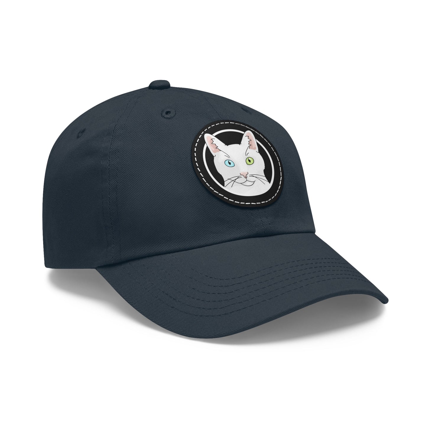 White DSH Cat Circle | Dad Hat - Detezi Designs-30456281905059036495