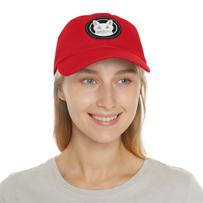 White DSH Cat Circle | Dad Hat - Detezi Designs-30456281905059036495