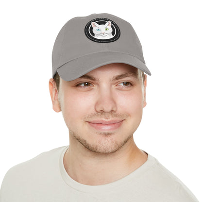 White DSH Cat Circle | Dad Hat - Detezi Designs-30456281905059036495