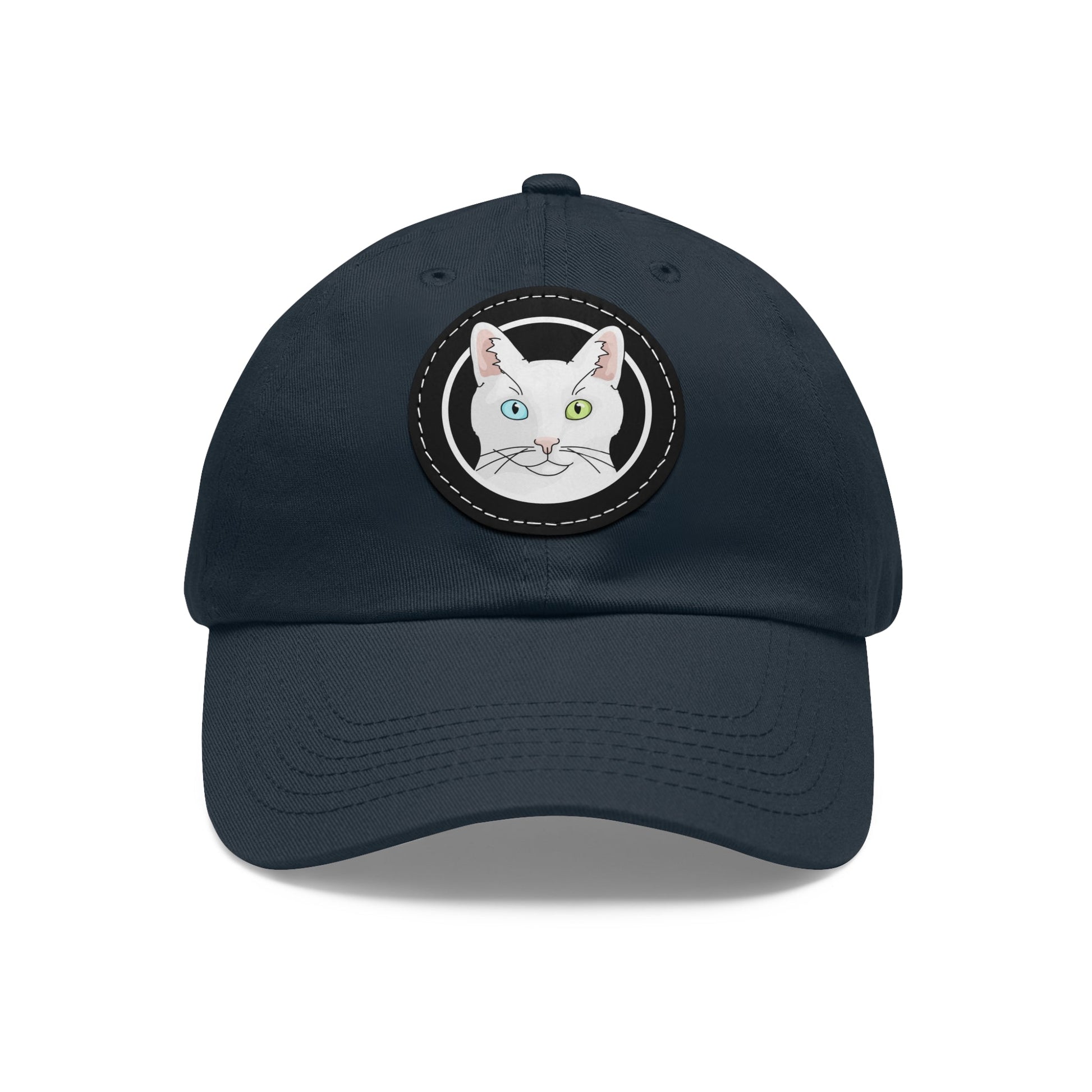 White DSH Cat Circle | Dad Hat - Detezi Designs-50683938114404328860