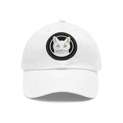 White DSH Cat Circle | Dad Hat - Detezi Designs-62323160915196622856