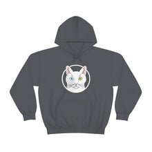 Load image into Gallery viewer, White DSH Cat Circle | Hooded Sweatshirt - Detezi Designs-20875804885969363317
