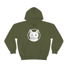 Load image into Gallery viewer, White DSH Cat Circle | Hooded Sweatshirt - Detezi Designs-34007761328662762689
