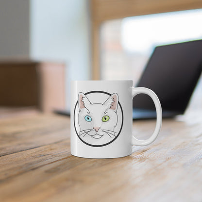 White DSH Cat Circle | Mug - Detezi Designs-80478778908476514886