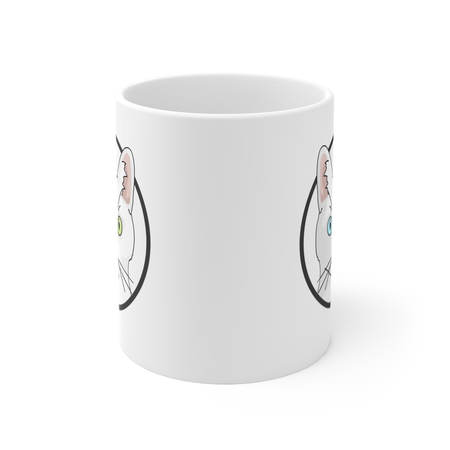 White DSH Cat Circle | Mug - Detezi Designs-80478778908476514886