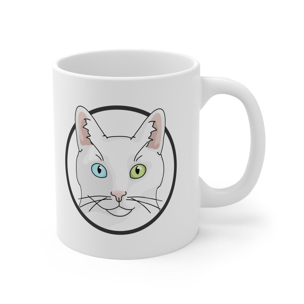 White DSH Cat Circle | Mug - Detezi Designs-80478778908476514886