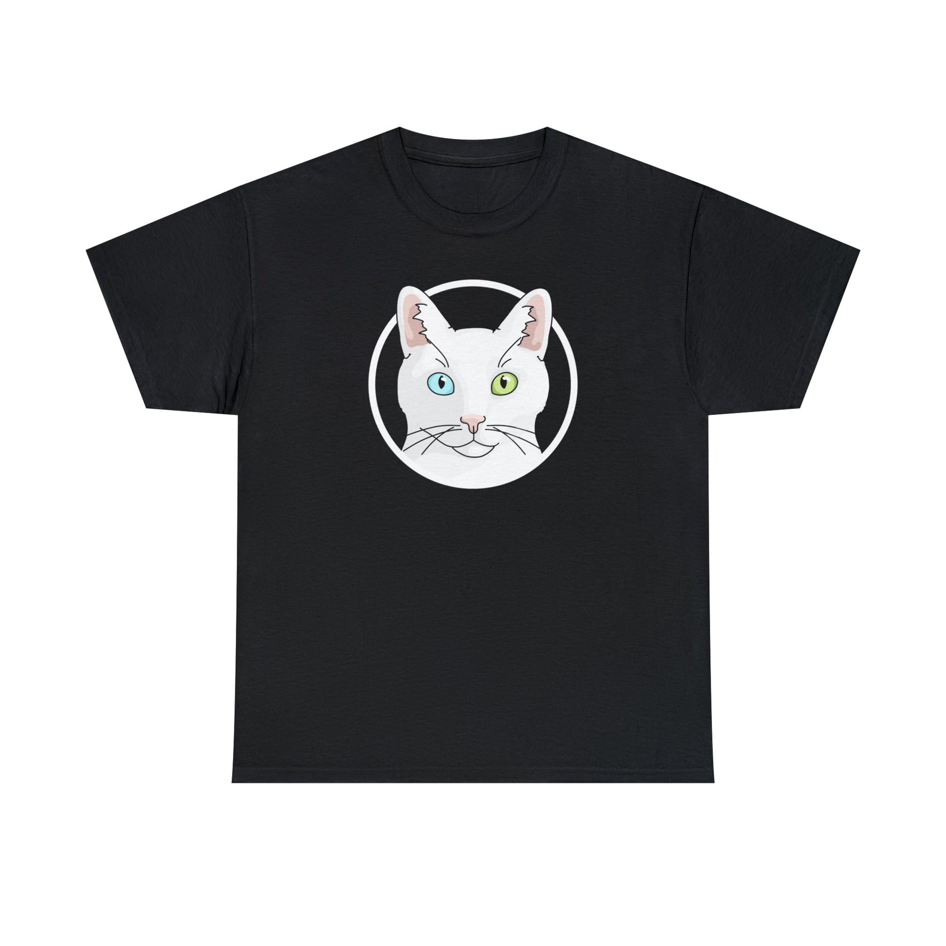 White DSH Cat Circle | T-shirt - Detezi Designs-13520424626710619029