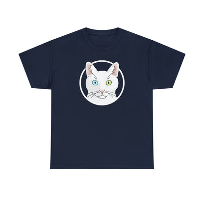 White DSH Cat Circle | T-shirt - Detezi Designs-16088115896767919166