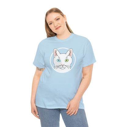 White DSH Cat Circle | T-shirt - Detezi Designs-17314581046589838191