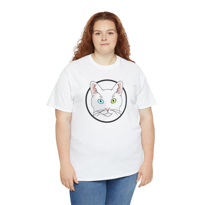 White DSH Cat Circle | T-shirt - Detezi Designs-17314581046589838191