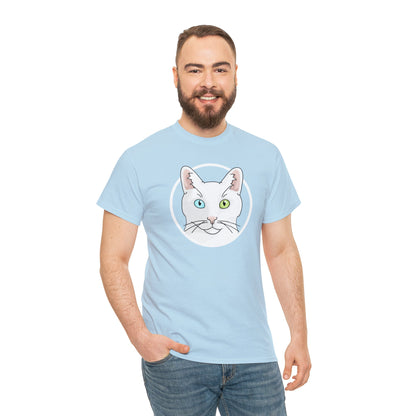 White DSH Cat Circle | T-shirt - Detezi Designs-17314581046589838191