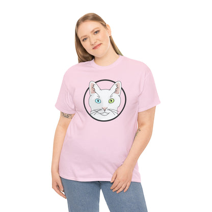 White DSH Cat Circle | T-shirt - Detezi Designs-17314581046589838191