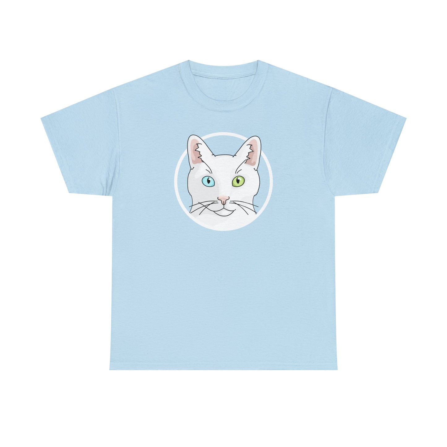 White DSH Cat Circle | T-shirt - Detezi Designs-25045993313624597104