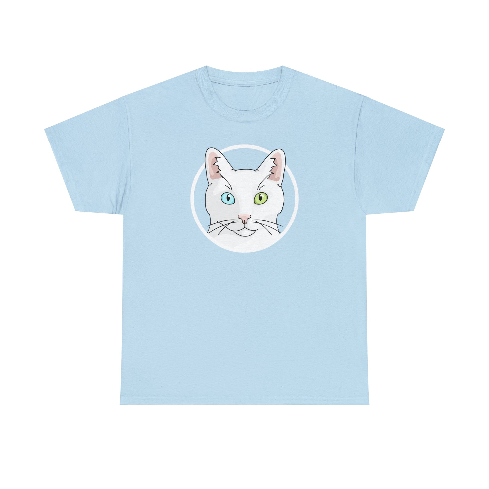 White DSH Cat Circle | T-shirt - Detezi Designs-25045993313624597104