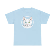 Load image into Gallery viewer, White DSH Cat Circle | T-shirt - Detezi Designs-25045993313624597104
