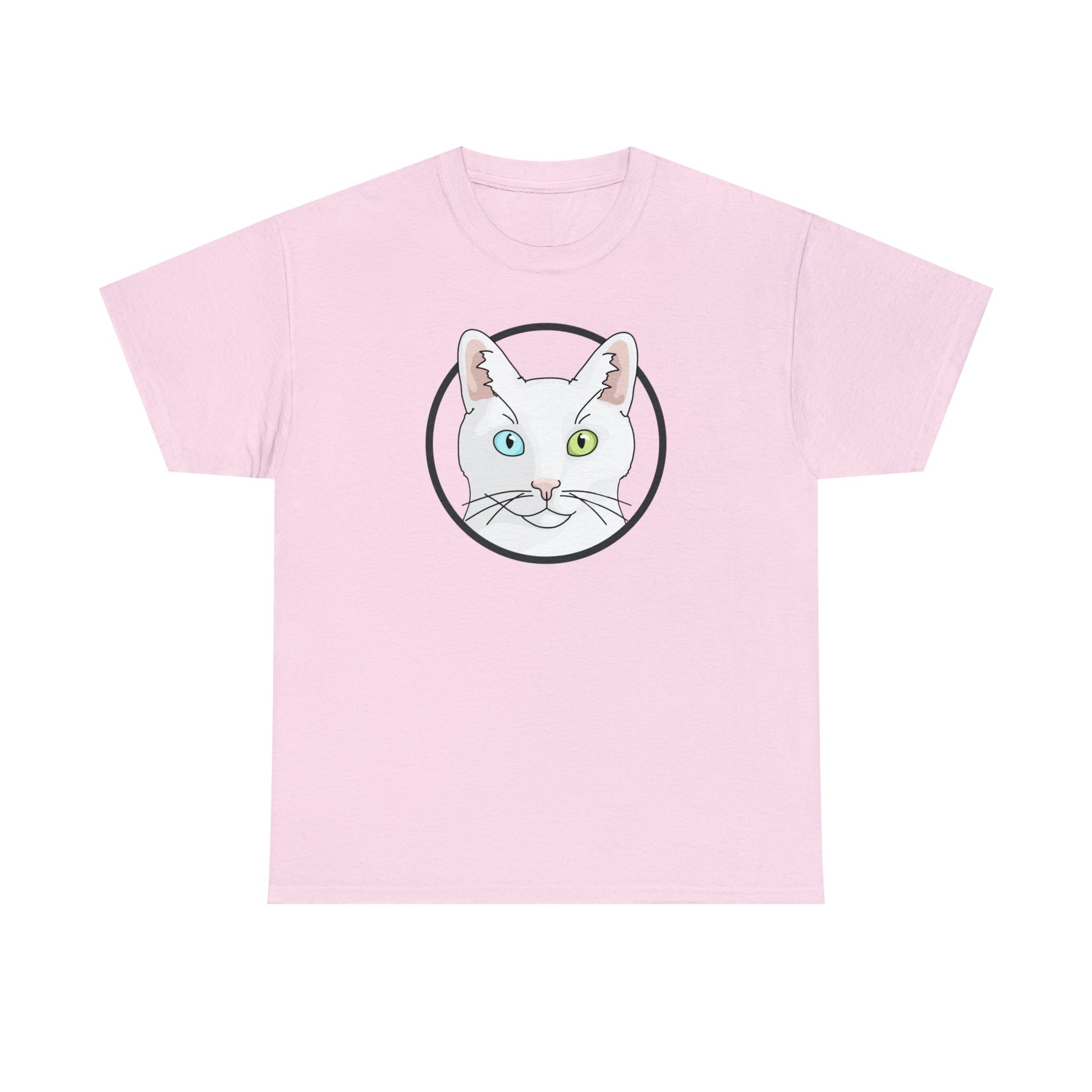 White DSH Cat Circle | T-shirt - Detezi Designs-25265593759978695046