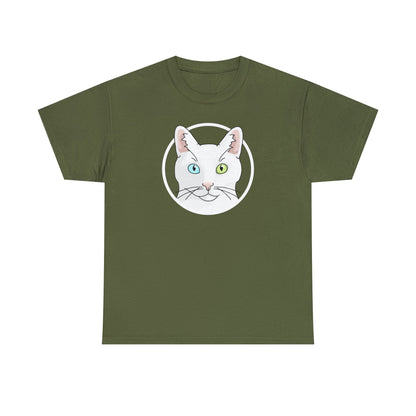 White DSH Cat Circle | T-shirt - Detezi Designs-61012681153835953868