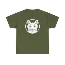 Load image into Gallery viewer, White DSH Cat Circle | T-shirt - Detezi Designs-61012681153835953868
