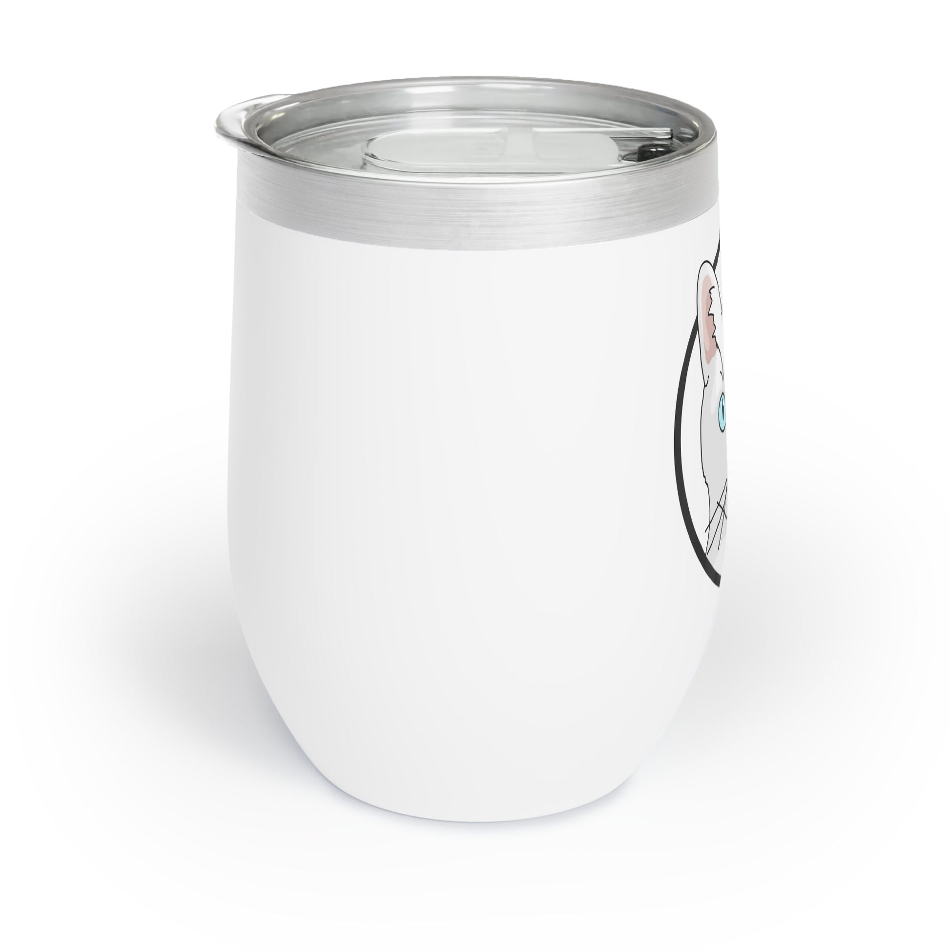 White DSH Cat Circle | Wine Tumbler - Detezi Designs-16530278855999865646