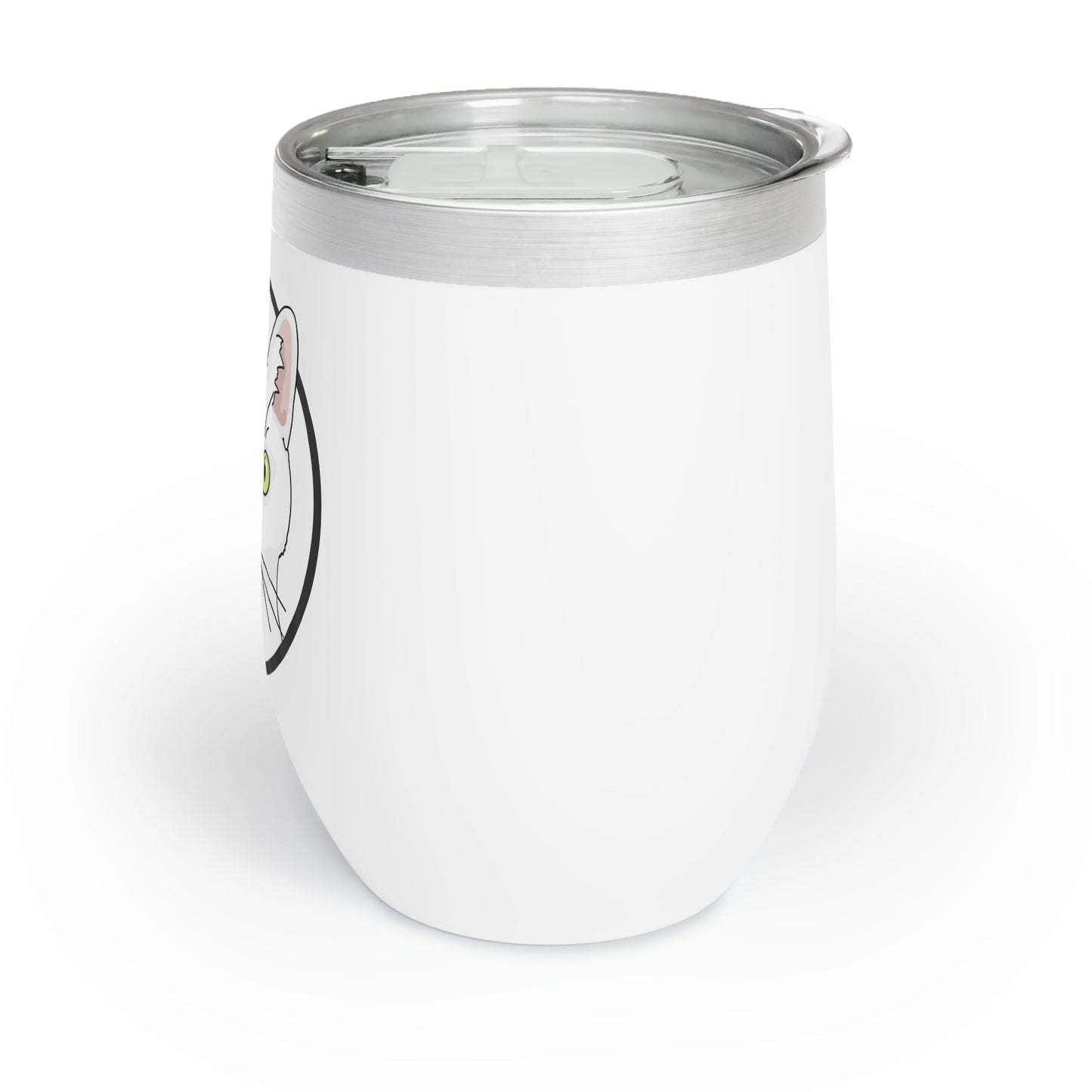 White DSH Cat Circle | Wine Tumbler - Detezi Designs-16530278855999865646