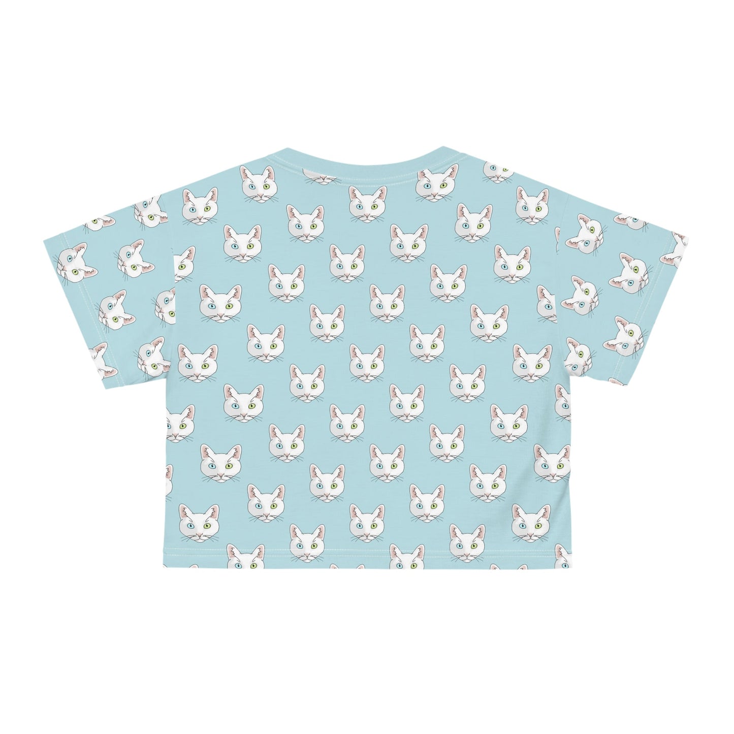 White DSH Cat | Crop Tee - Detezi Designs-GR001