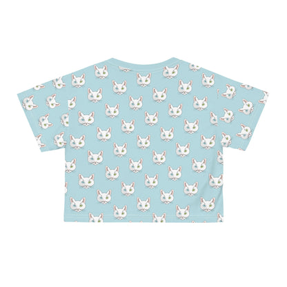 White DSH Cat | Crop Tee - Detezi Designs-GR001