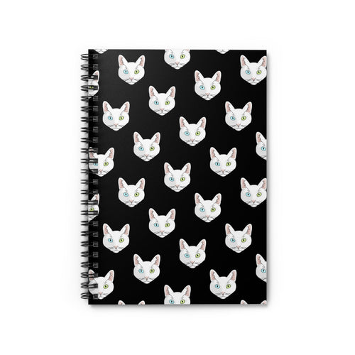 White DSH Cat Faces | Spiral Notebook - Detezi Designs-82596805067433326110