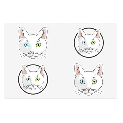 White DSH Cat | Sticker Sheet - Detezi Designs-22524939908474804403