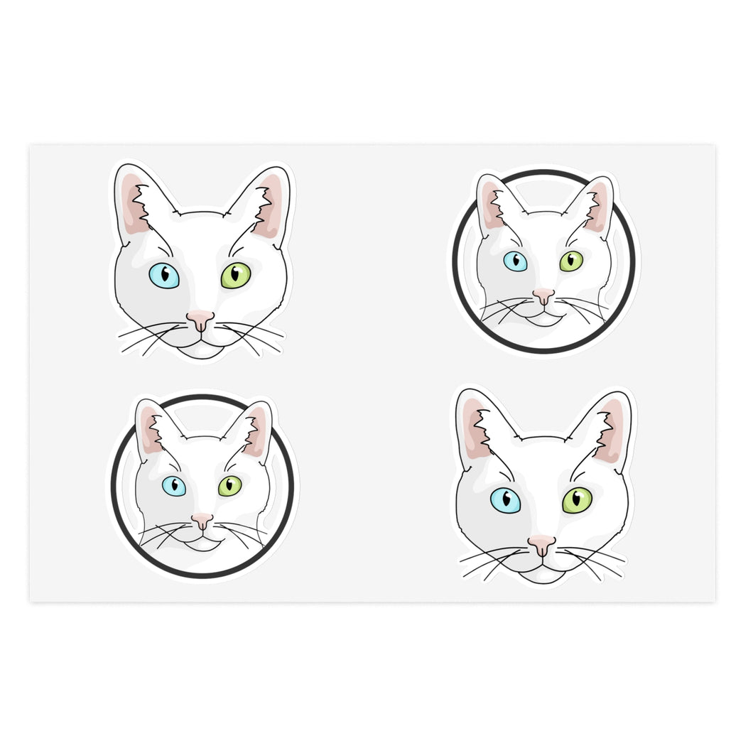 White DSH Cat | Sticker Sheet - Detezi Designs-22524939908474804403