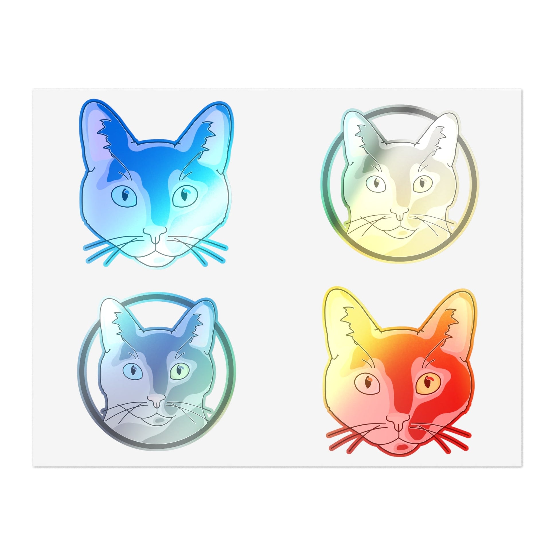 White DSH Cat | Sticker Sheet - Detezi Designs-23440570874425928078