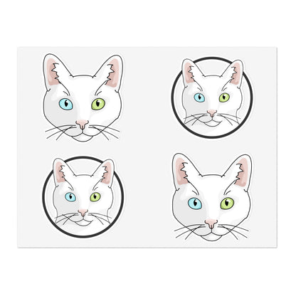 White DSH Cat | Sticker Sheet - Detezi Designs-28098728150580918707