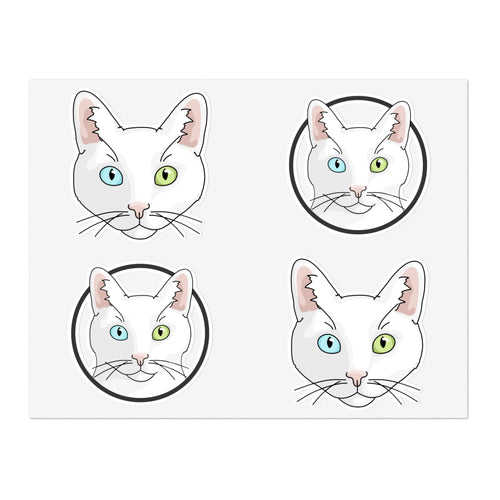 White DSH Cat | Sticker Sheet - Detezi Designs-28098728150580918707
